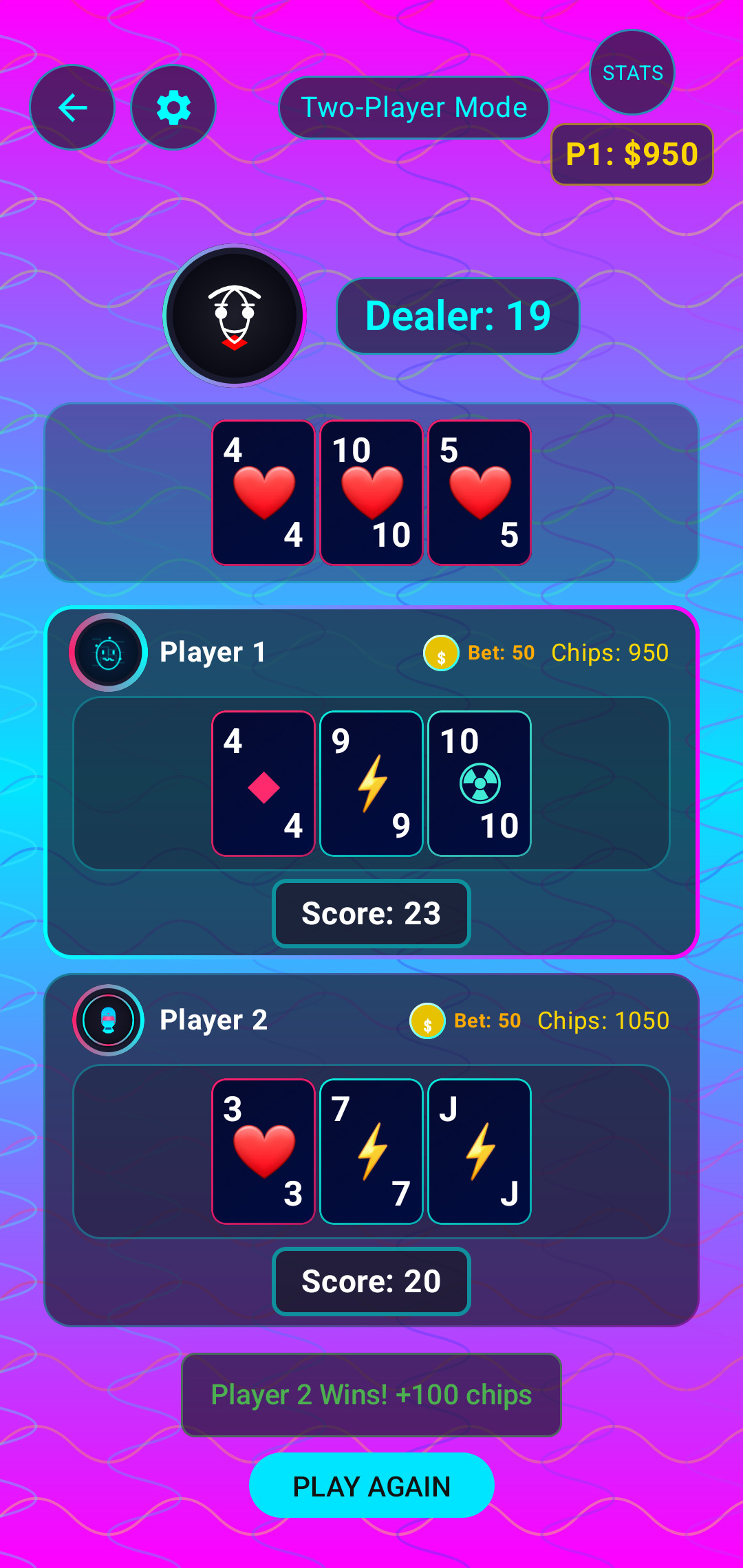 NeonJack Two Player Mode